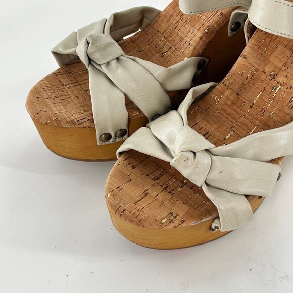 Korks Dawson Wedge Sandals 9 NWOT White Knot Boho Beach Travel Kork Ease Comfort - Picture 5 of 7